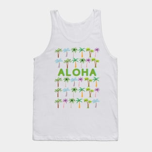 Aloha - Palm Tree Pattern Design Hawaii Lovers Tank Top